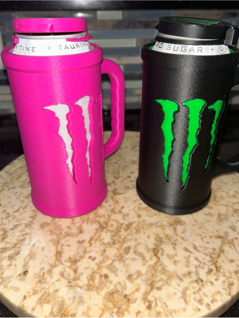 Energy Can Cooler Set - Pink & Black